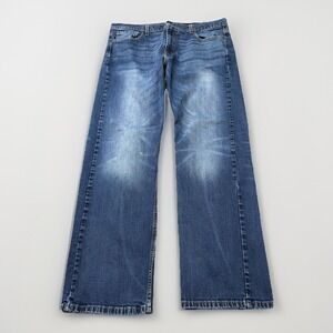 Levis 569 Jeans Men 36x34 Blue Loose Straight Baggy Dark Wash Denim Fits 38x32